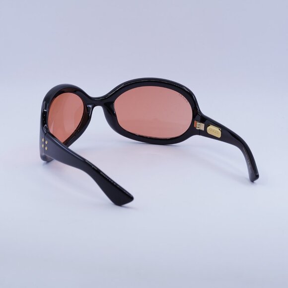 Gucci GG1381S 001 Sunglasses Shiny Black Cat Eye Frame, Red Lenses - Picture 10 of 11